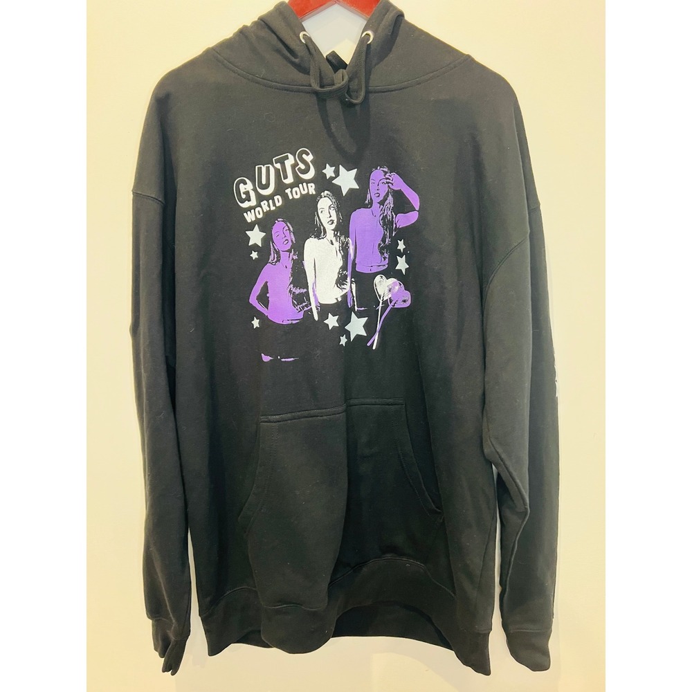 Olivia Rodrigo GUTS World Tour Hoodie Black Purple XL Spill Ur Guts Concert 2024